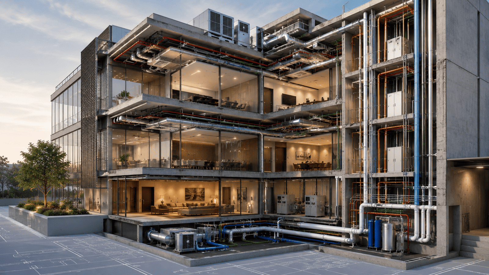 MEP Design & Building Solutions mechanical, electrical, and plumbing blueprints by Mauli Design & Constructions
